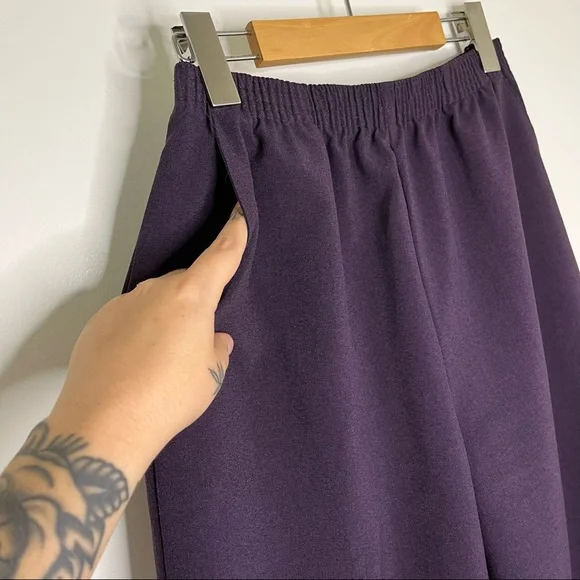 Vintage Purple High Waist Trousers Pants - Picture 4 of 7
